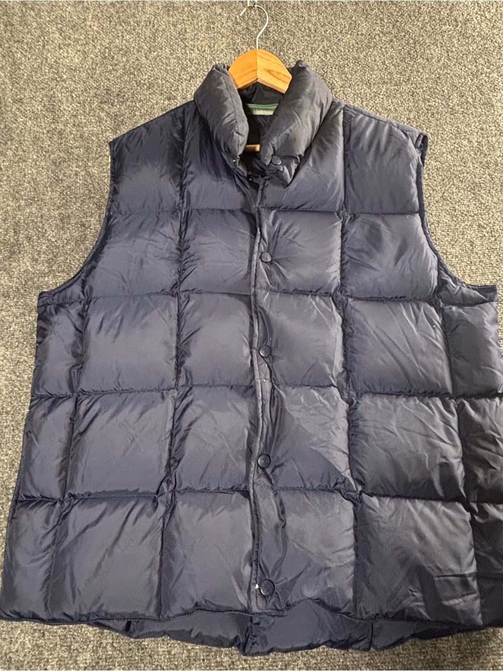 L.L. Bean Navy Quilted Down Vest